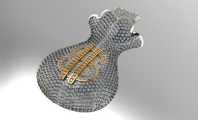 money bag pendant 3D print model