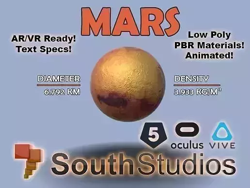 Animated Mars AR VR Unity 3dsmax
