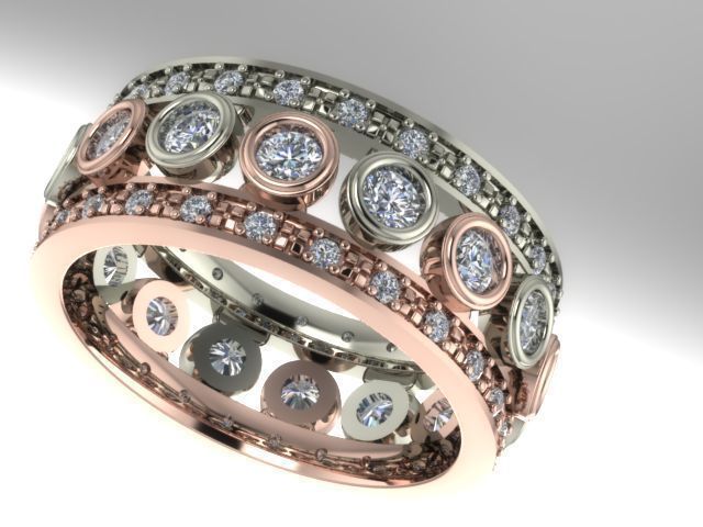 bezel set stackable ring 3D print model