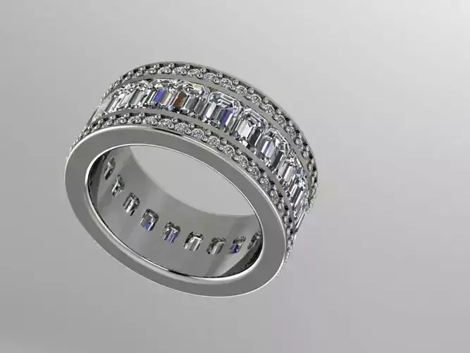 Emerald cut eternity band