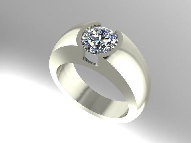 Bezel set solitaire 3D print model