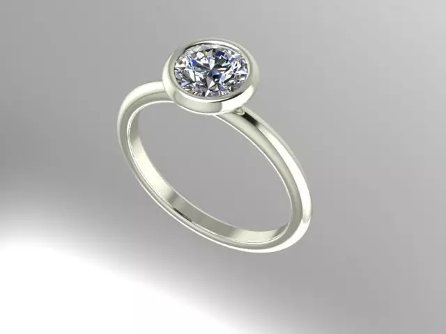 bezel set solitaire 3D print model_0