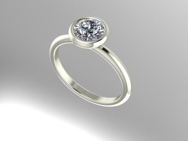 bezel set solitaire 3D print model