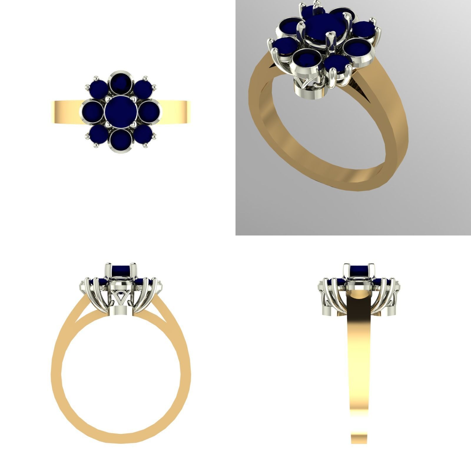 cluster ring 3D print model_1