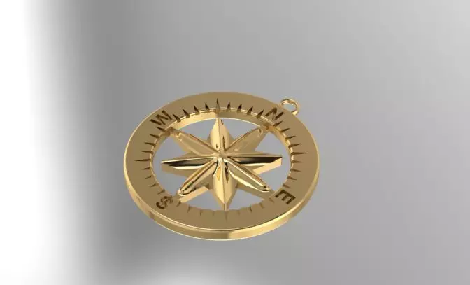 compass pendant 3D print model_0