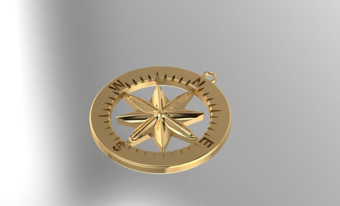 compass pendant 3D print model