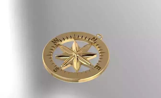 compass pendant 3D print model
