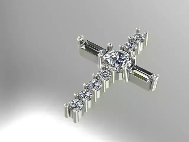 diamond cross pendant 3D print model