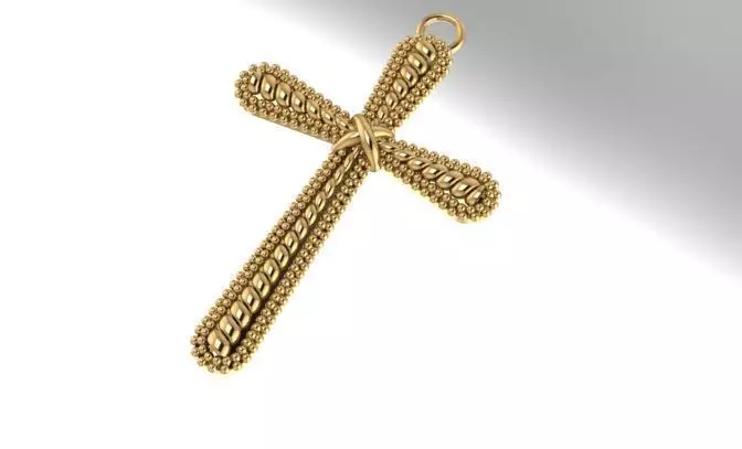 cross pendant 3D print model_0