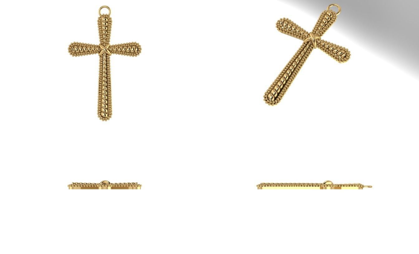 cross pendant 3D print model_1