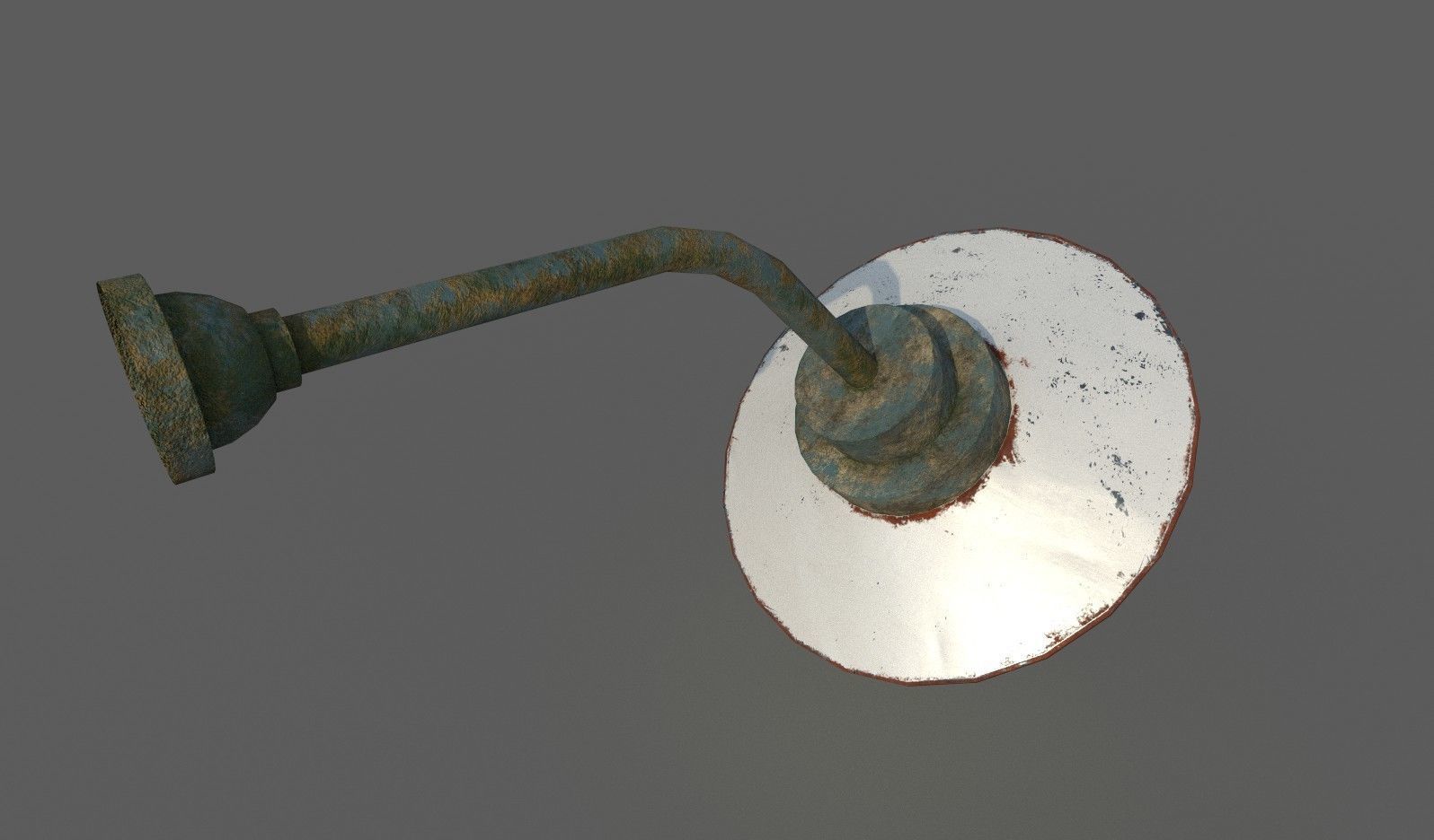 Old Rusted Outdoor Wall Lamp Low-poly 3D model_7