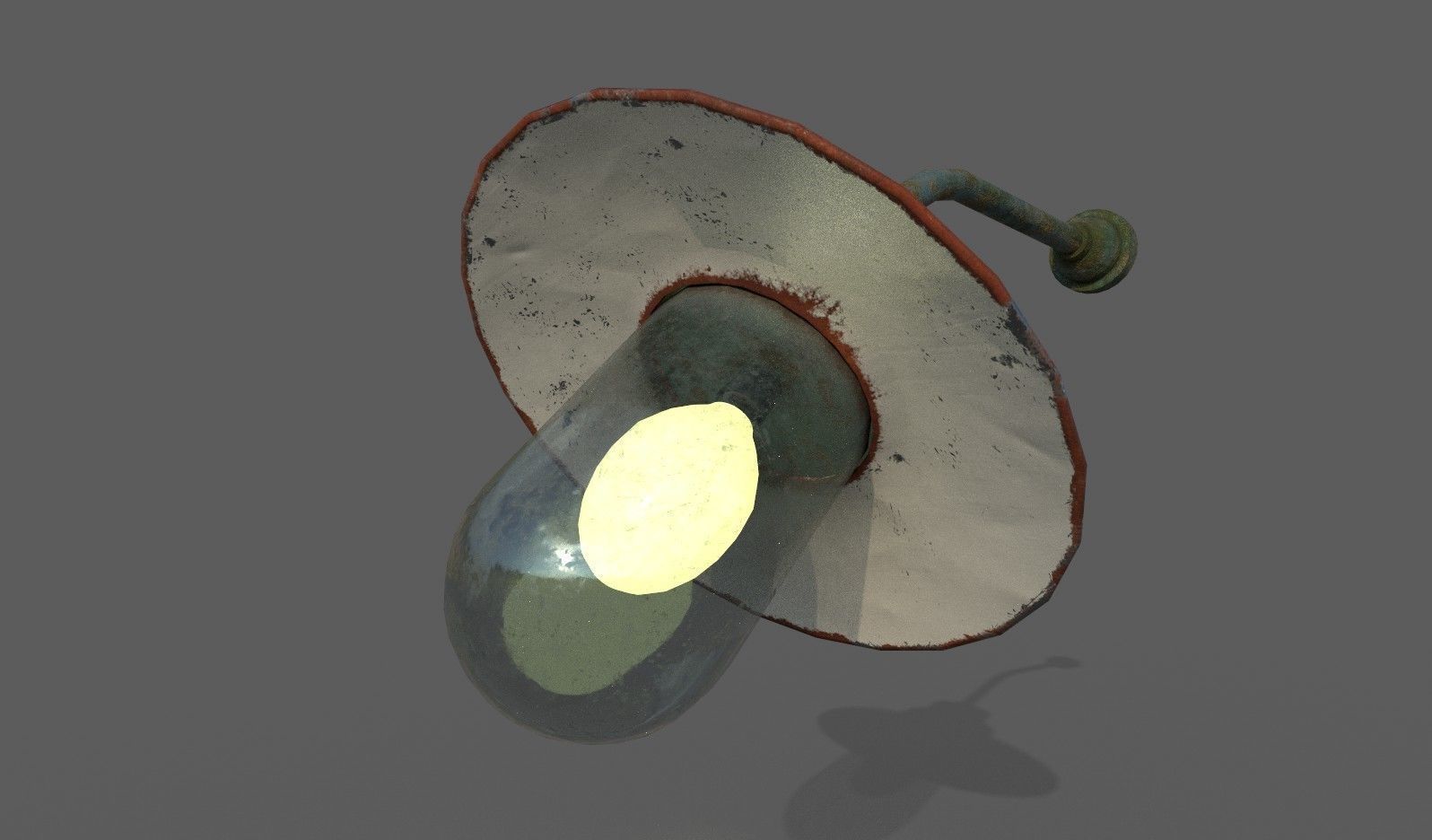 Old Rusted Outdoor Wall Lamp Low-poly 3D model_4