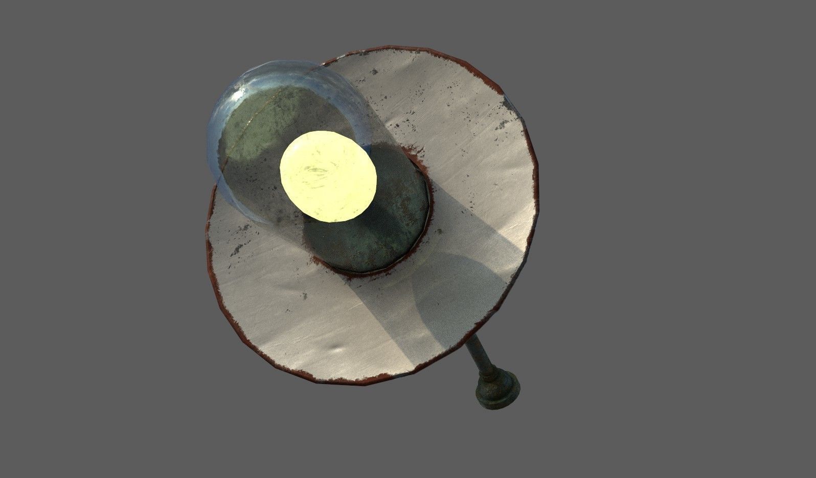 Old Rusted Outdoor Wall Lamp Low-poly 3D model_6