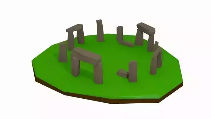 Lowpoly megalithic construction Free low-poly 3D model