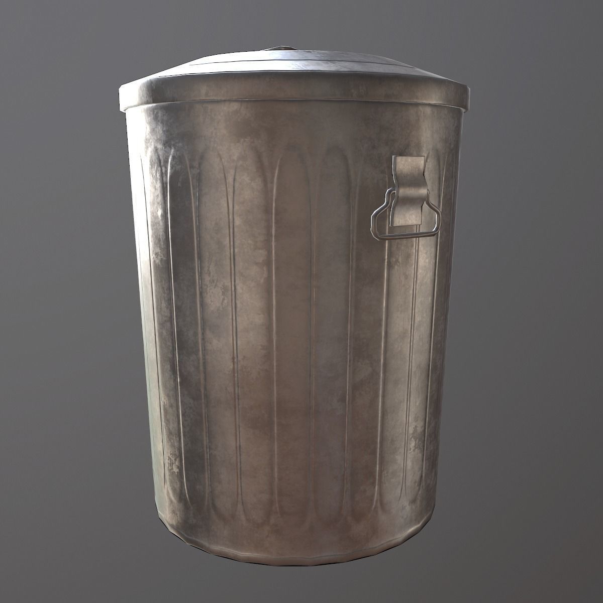 Metal Trash Can - PBR Game Ready Low-poly 3D model_6