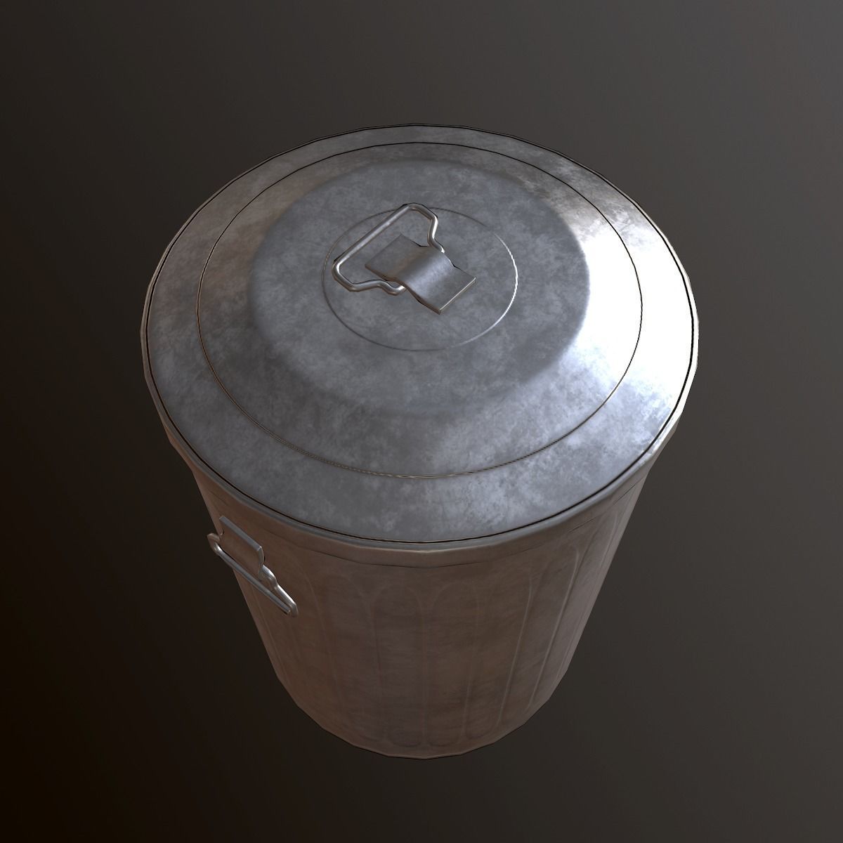 Metal Trash Can - PBR Game Ready Low-poly 3D model_1