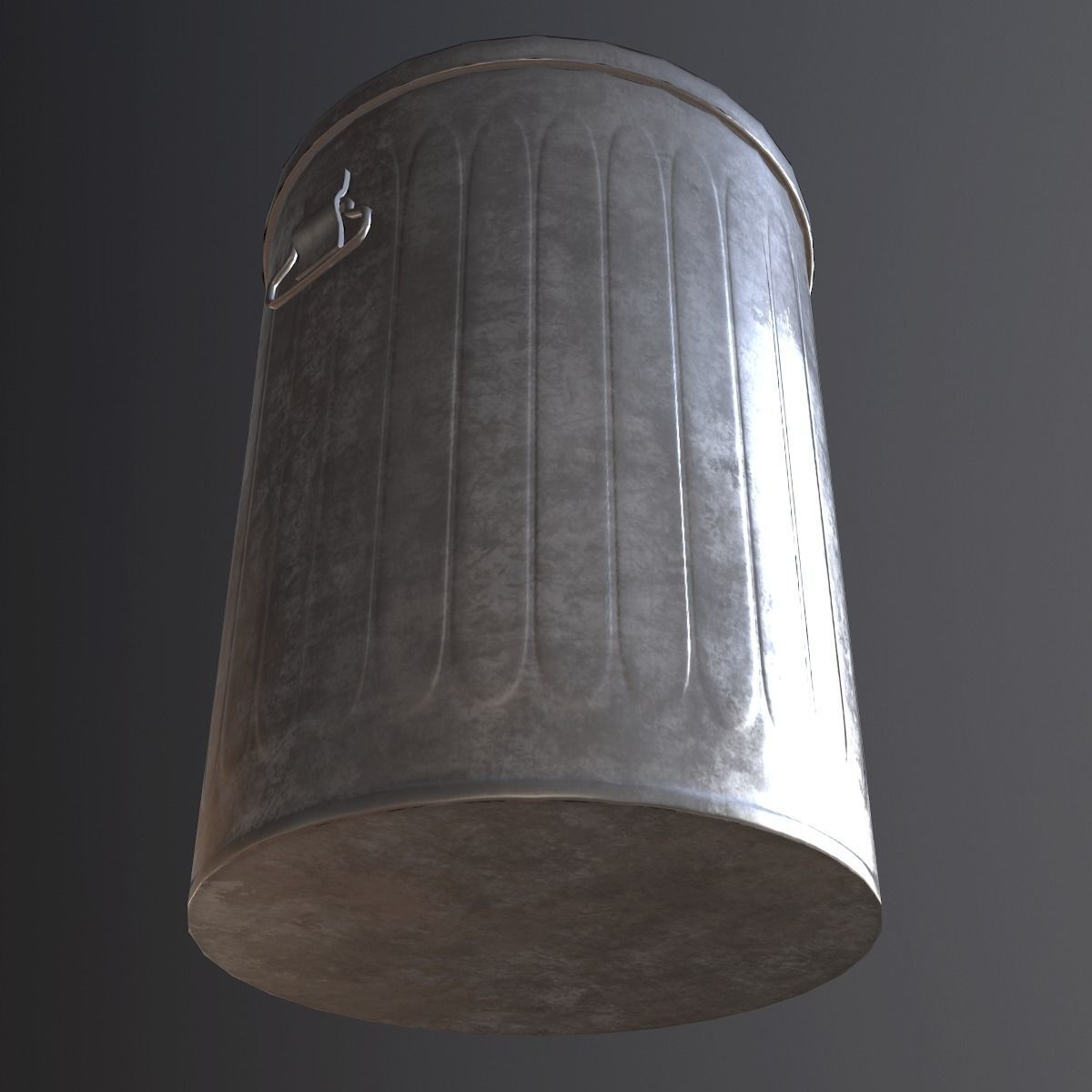 Metal Trash Can - PBR Game Ready Low-poly 3D model_5