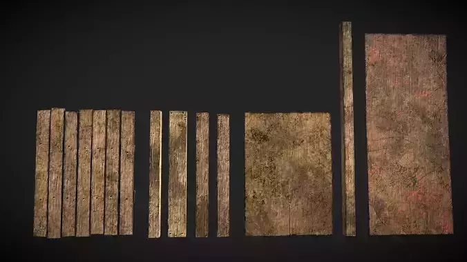 Old Plywood Set RC Free low-poly 3D model