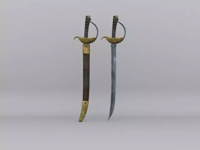 Pirate Sword  Pack  Low-poly 3D model_0