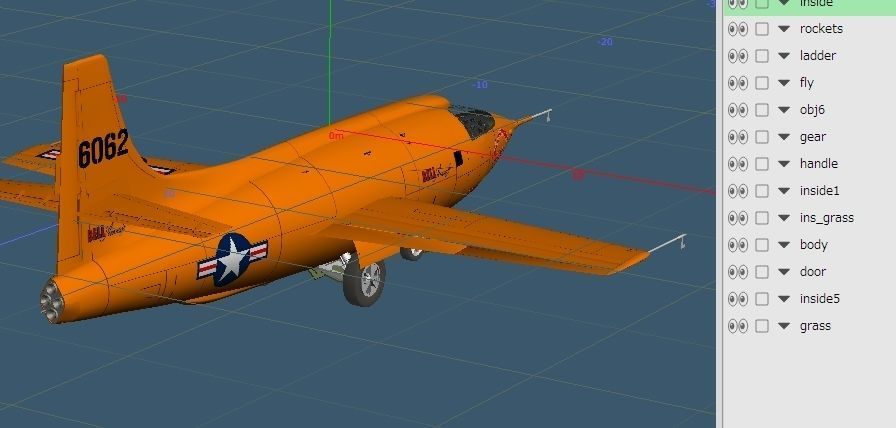 Bell X-1 Rocket Experimental Aircraft and Moat Base Modified 3D model_14