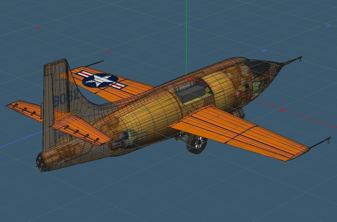 Bell X-1 Rocket Experimental Aircraft and Moat Base Modified 3D model_2