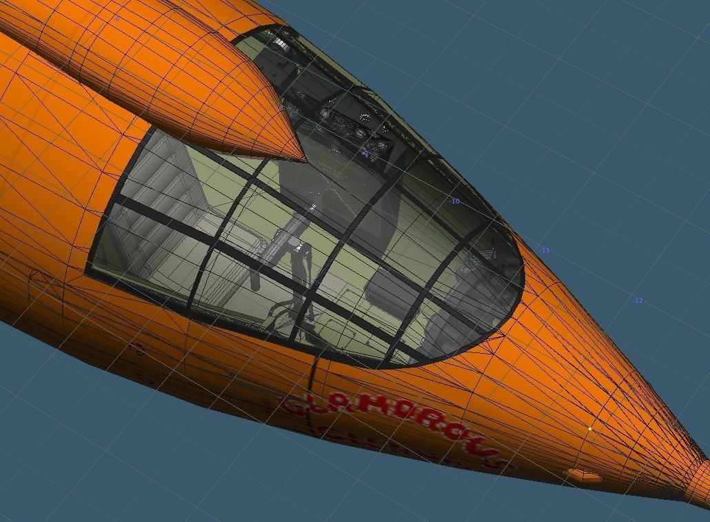 Bell X-1 Rocket Experimental Aircraft and Moat Base Modified 3D model_12