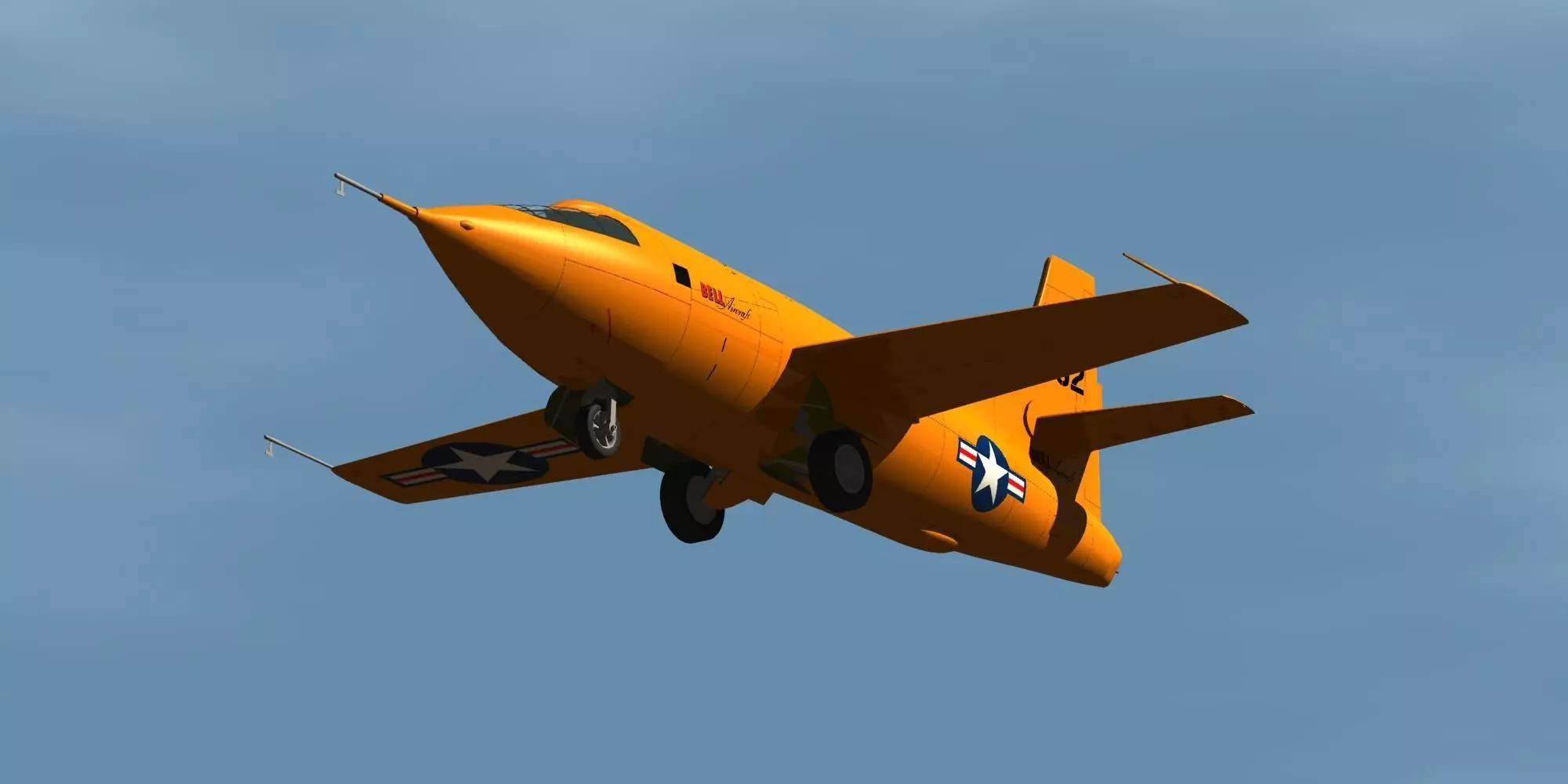 Bell X-1 Rocket Experimental Aircraft and Moat Base Modified 3D model_0