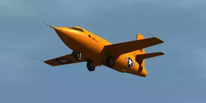 Bell X-1 Rocket Experimental Aircraft and Moat Base Modified 3D model