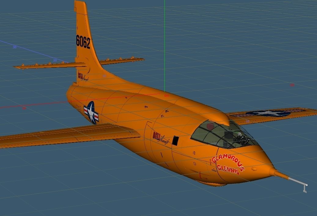 Bell X-1 Rocket Experimental Aircraft and Moat Base Modified 3D model_4