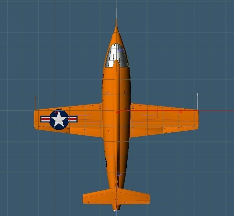 Bell X-1 Rocket Experimental Aircraft and Moat Base Modified 3D model_13