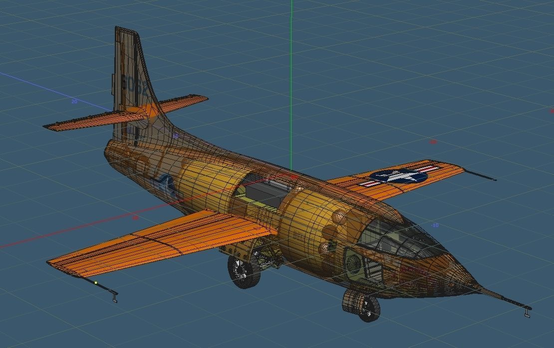 Bell X-1 Rocket Experimental Aircraft and Moat Base Modified 3D model_5