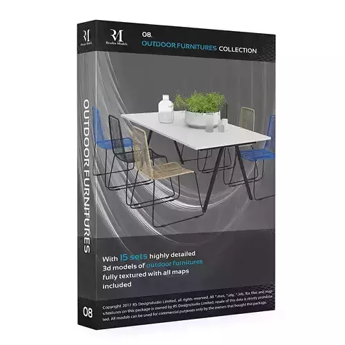 Outdoor furnitures Volumepack 16 models 3D model