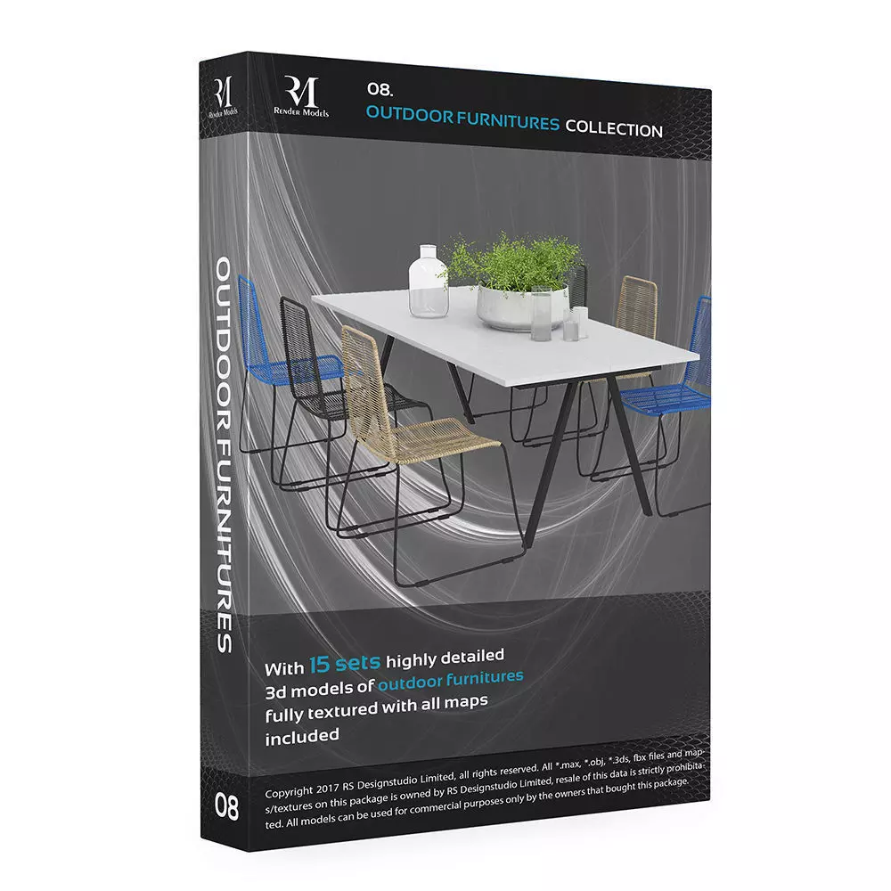 Outdoor furnitures Volumepack 16 models 3D model_0