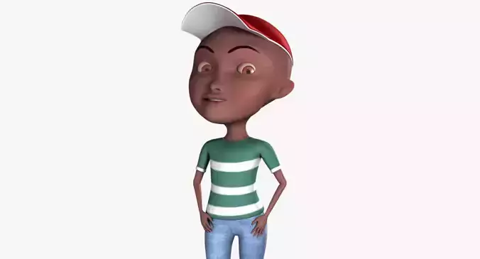 Cartoon Boy Rigged Low-poly 3D model