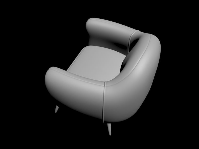 Armchair chair 3D model_4