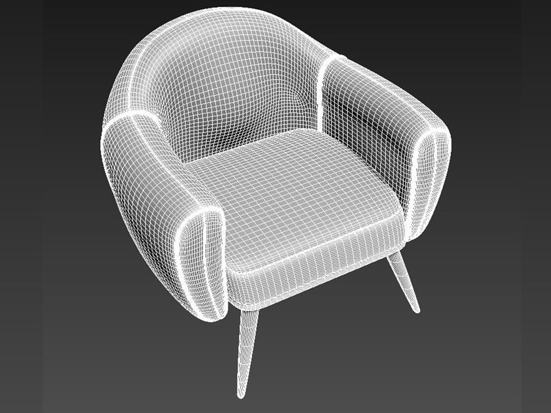 Armchair chair 3D model_7