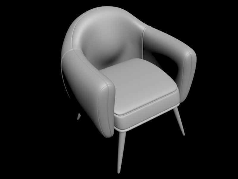 Armchair chair 3D model_3