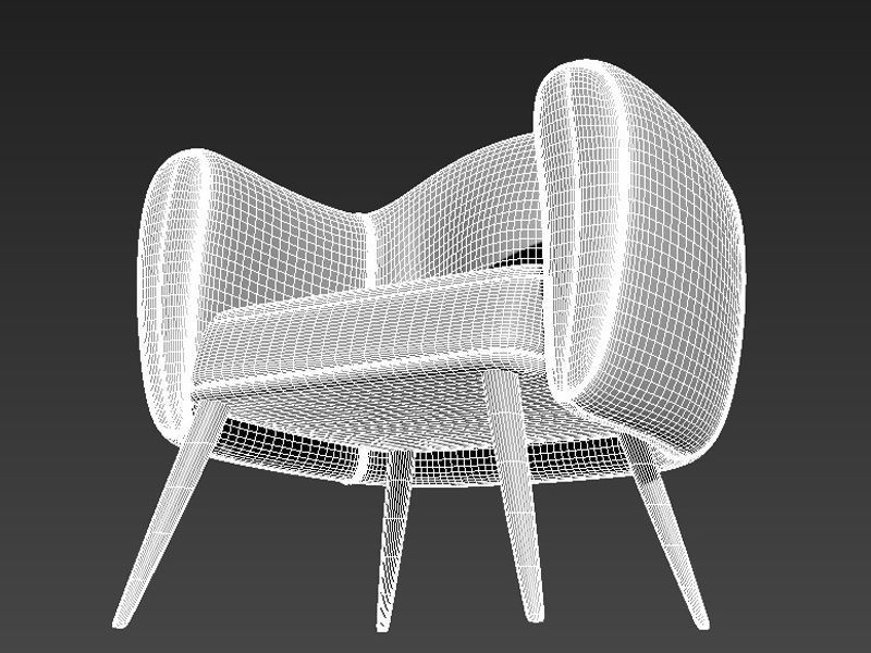 Armchair chair 3D model_6