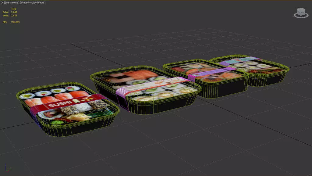 Sushi Takeaway 3D model_0