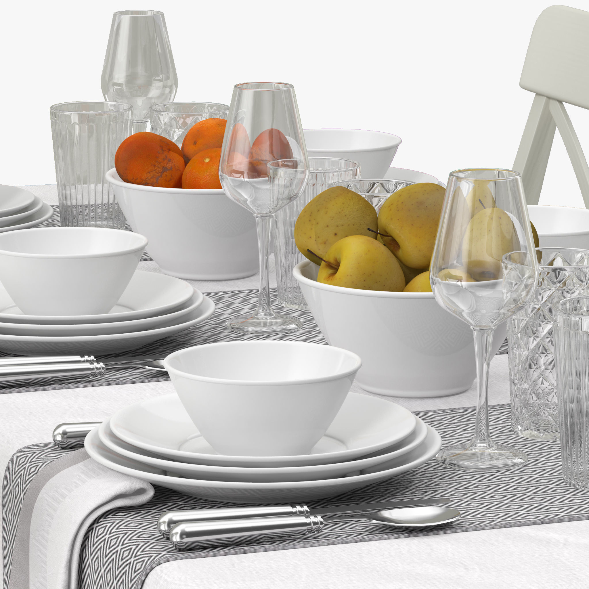 Table Dining Set 3D model_1