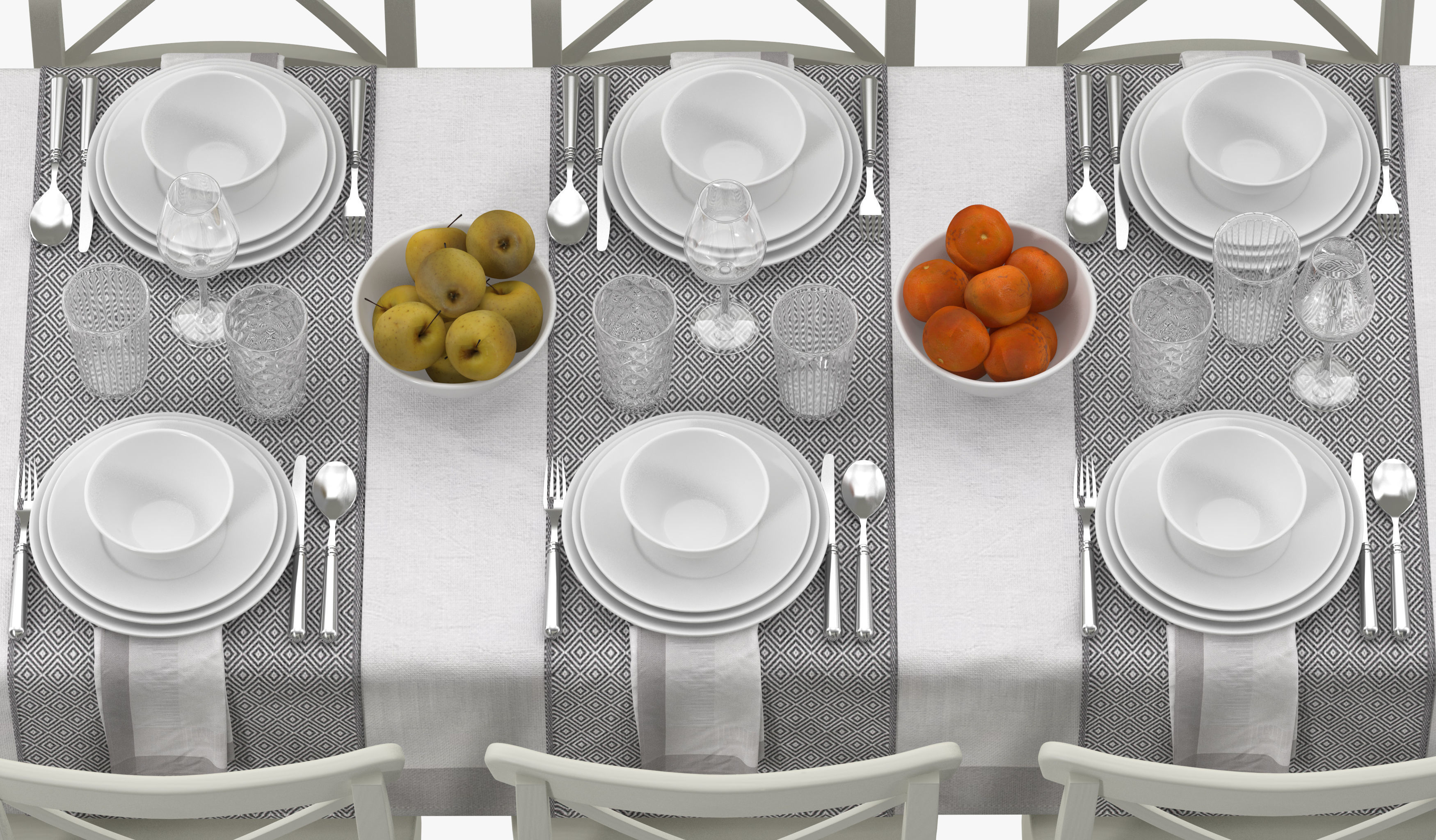 Table Dining Set 3D model_5