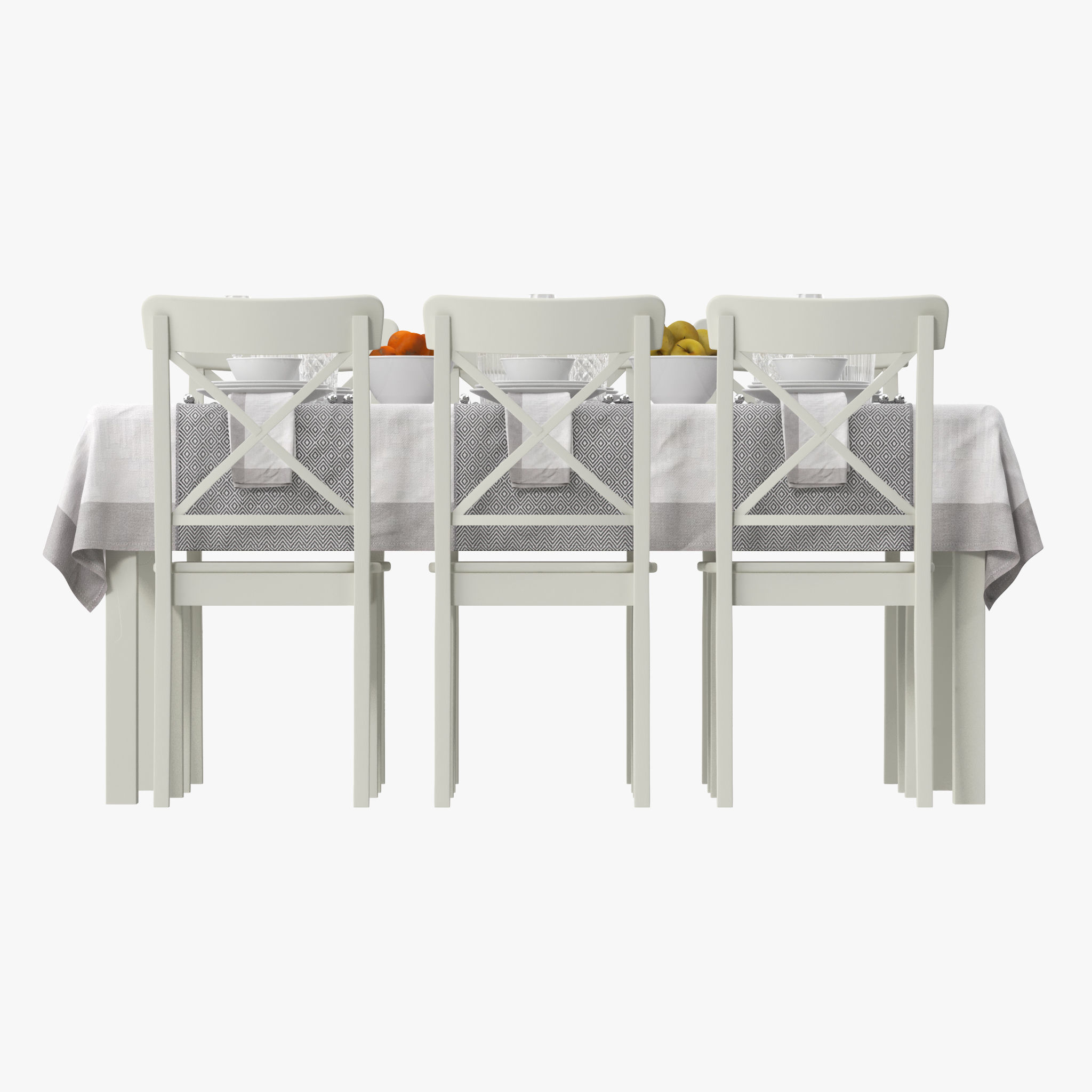 Table Dining Set 3D model_8