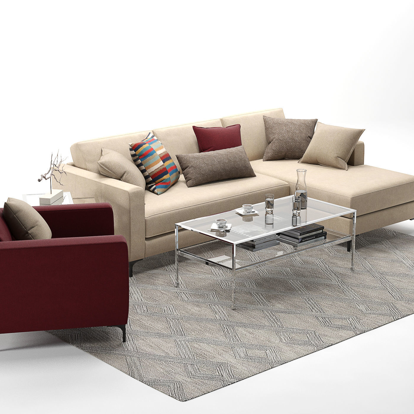 Pottery Barn Jake set 3 3D model_2