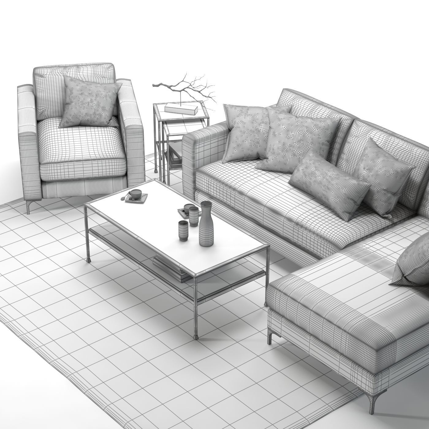 Pottery Barn Jake set 3 3D model_5