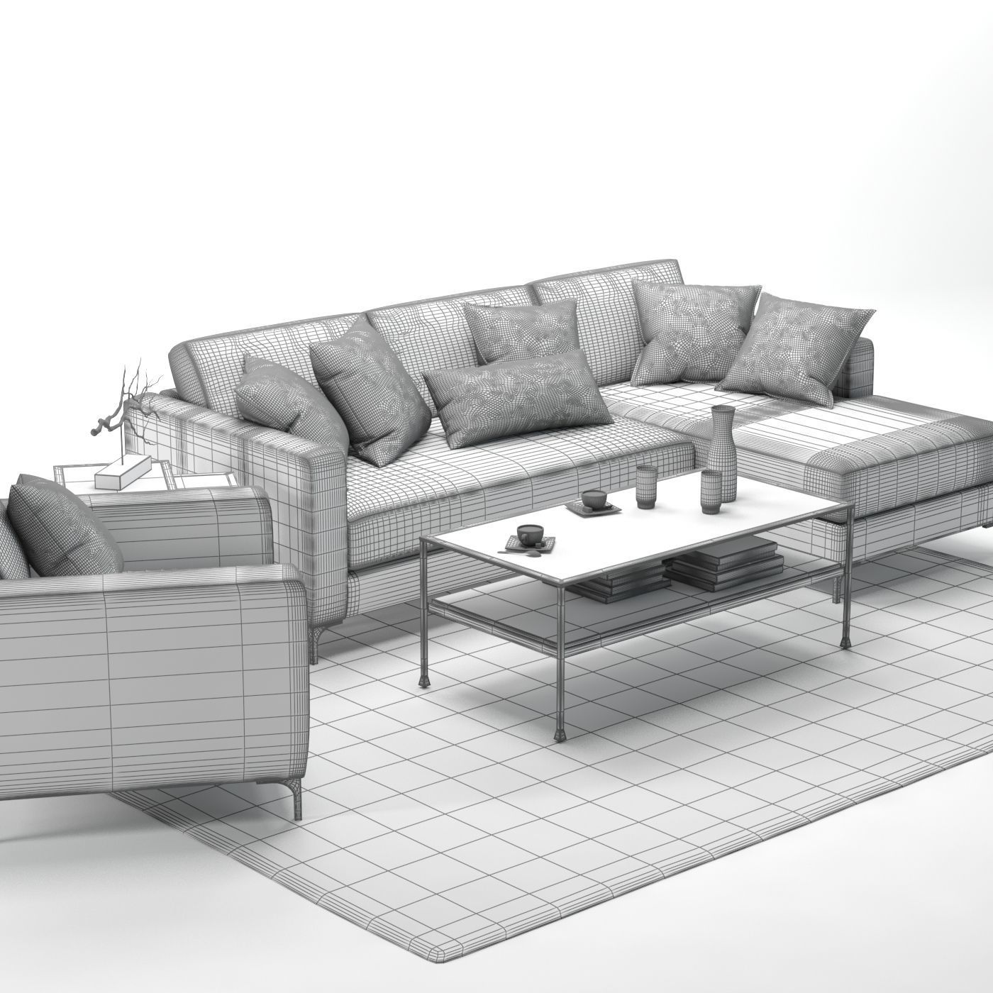 Pottery Barn Jake set 3 3D model_3