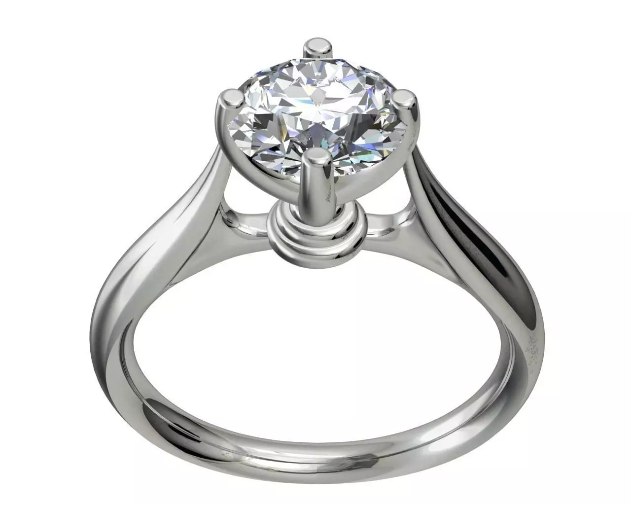 JEWELRY ENGAGEMENT RING STL FILE FOR DOWNLOAD AND PRINT- CA13 3D print model_0