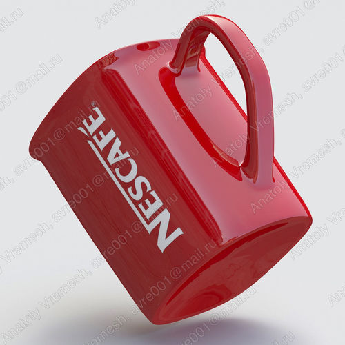 Mug of Nescafe Low-poly 3D model