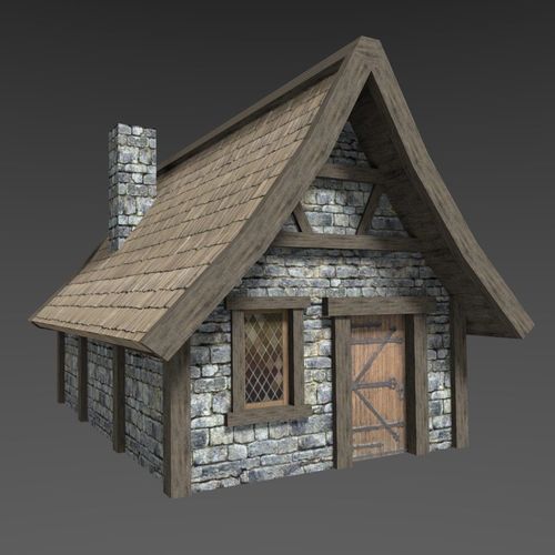 Medieval House Low-poly 3D model