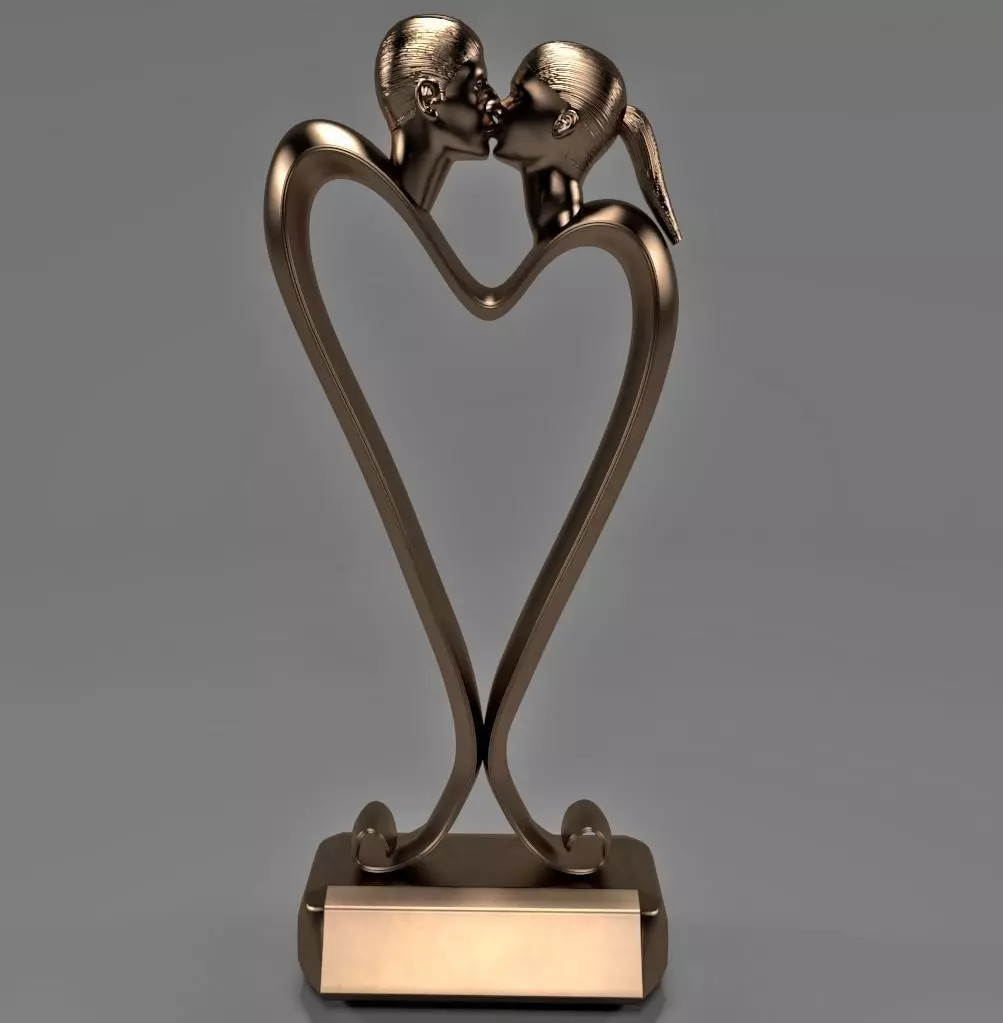 The Kiss in Bronze 3D model_0