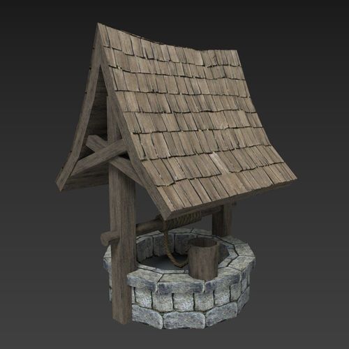 Medieval Well Low-poly 3D model